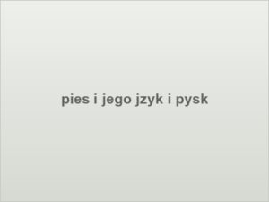 pies i jego jzyk i pysk